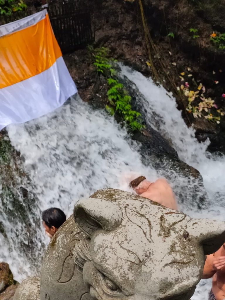 Melukat (water purification) at Sebatu water temple in Bali
